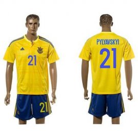 Ukraine #21 Pylyavskyi Home Soccer Country Jersey