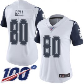Nike Dallas Cowboys #80 Blake Bell White Womens Stitched NFL Limited Rush 100th Season Jersey