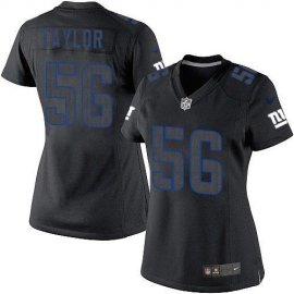 Nike New York Giants #56 Lawrence Taylor Black Impact Womens Stitched NFL Limited Jersey