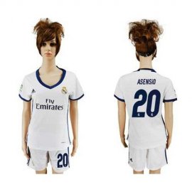 Womens Real Madrid #20 Asensio Home Soccer Club Jersey