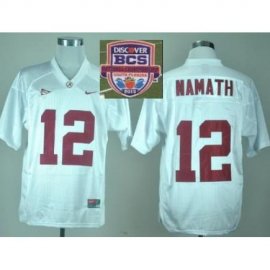 2013 BCS National Championship Alabama Crimson #12 NAMATH White NCAA Football Jersey