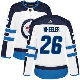 Adidas Winnipeg Jets #26 Blake Wheeler White Road Authentic Womens Stitched NHL Jersey