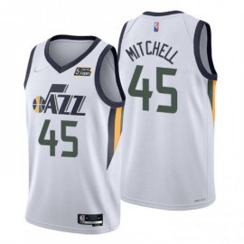 Nike Utah Jazz #45 Donovan Mitchell White Mens 2021-22 NBA 75th Anniversary Diamond Swingman Jersey – Association Edition Mens