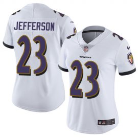 Nike Baltimore Ravens #23 Tony Jefferson White Womens Stitched NFL Vapor Untouchable Limited Jersey