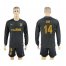 Atletico Madrid #14 Gabi Away Long Sleeves Soccer Club Jersey
