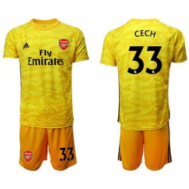 Arsenal #33 Cech Yellow Goalkeeper Soccer Club Jersey