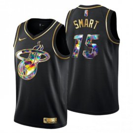 Miami Miami Heat #15 Javonte Smart Mens Golden Edition Diamond Logo 2021/22 Swingman Jersey – Black Mens
