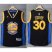 Golden State Warriors #30 Stephen Curry Black Blue Stitched NBA Jersey