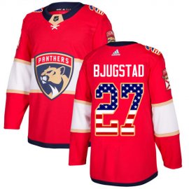 Adidas Florida Panthers #27 Nick Bjugstad Red Home Authentic USA Flag Stitched NHL Jersey