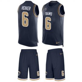 Nike Los Angeles Rams #6 Johnny Hekker Navy Blue Team Color Mens Stitched NFL Limited Tank Top Suit Jersey