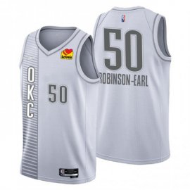 Oklahoma City Oklahoma City Thunder #50 Jeremiah Robinson-Earl Mens Nike Gray 2021/22 Swingman NBA Jersey – City Edition Mens