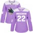 Adidas San Jose Sharks #22 Jonny Brodzinski Purple Authentic Fights Cancer Womens Stitched NHL Jersey