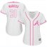 Atlanta Braves #31 Greg Maddux White/Pink Fashion Womens Stitched MLB Jersey