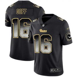 Nike Los Angeles Rams #16 Jared Goff Black Mens Stitched NFL Vapor Untouchable Limited Smoke Fashion Jersey