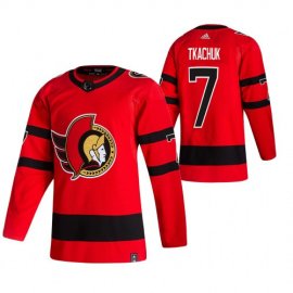 Ottawa Senators #7 Brady Tkachuk Red Mens Adidas 2020-21 Reverse Retro Alternate NHL Jersey