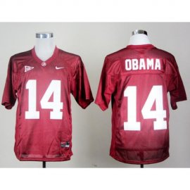 Alabama 14th Championship Anniversary President Barack Obama 14 Crimson College Football Jersey
