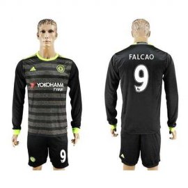 Chelsea #9 Falcao Sec Away Long Sleeves Soccer Club Jersey