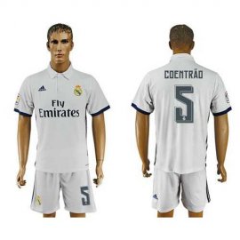 Real Madrid #5 Coentrao White Home Soccer Club Jersey