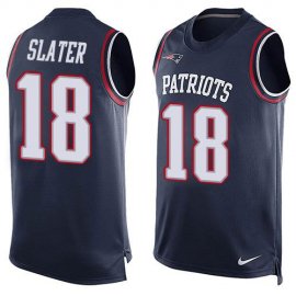 Nike New England Patriots #18 Matt Slater Navy Blue Team Color Mens Stitched NFL Limited Tank Top Jersey