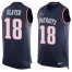 Nike New England Patriots #18 Matt Slater Navy Blue Team Color Mens Stitched NFL Limited Tank Top Jersey