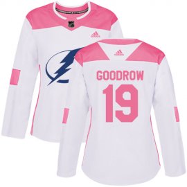 Adidas Tampa Bay Lightning #19 Barclay Goodrow White/Pink Authentic Fashion Womens Stitched NHL Jersey