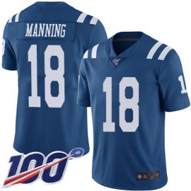 Nike Indianapolis Colts #18 Peyton Manning Royal Blue Mens Stitched NFL Limited Rush 100th Season Jersey