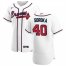 Atlanta Braves #40 Mike Soroka Mens Nike White Home 2020 Authentic Player MLB Jersey