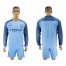 Manchester City Blank Home Long Sleeves Soccer Club Jersey