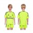 Real Madrid Blank Shiny Green Goalkeeper Kid Soccer Club Jersey