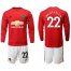 Manchester United #22 Mkhitaryan Red Home Long Sleeves Soccer Club Jersey