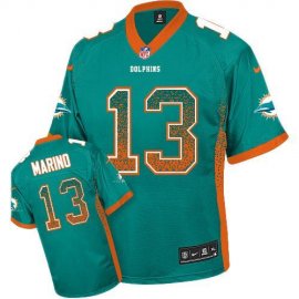 Nike Miami Dolphins #13 Dan Marino Aqua Green Team Color Mens Stitched NFL Elite Drift Fashion Jersey