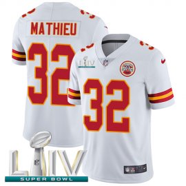 Nike Kansas City Chiefs #32 Tyrann Mathieu White Super Bowl LIV 2020 Mens Stitched NFL Vapor Untouchable Limited Jersey