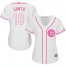 Chicago Cubs #10 Ron Santo White/Pink Fashion Womens Stitched MLB Jersey