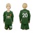 Manchester United #20 S.Romero Green Goalkeeper Long Sleeves Kid Soccer Club Jersey