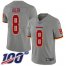 Nike Washington Football Team #8 Kyle Allen Gray Youth Stitched NFL Limited Inverted Legend 100th Season Jersey