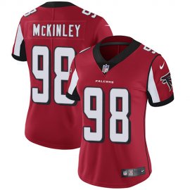 Nike Atlanta Falcons #98 Takkarist McKinley Red Team Color Womens Stitched NFL Vapor Untouchable Limited Jersey