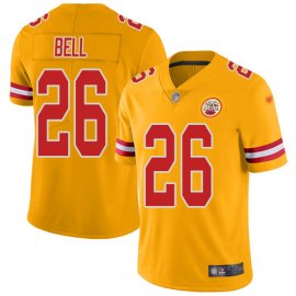 Nike Kansas City Chiefs #26 LeVeon Bell Gold Mens Stitched NFL Limited Inverted Legend Jersey