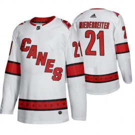 Carolina Hurricanes #21 Nino Niederreiter Mens 2019-20 Away Authentic Player White Stitched NHL Jersey