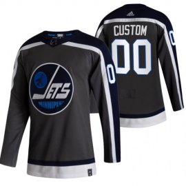 Winnipeg Jets Custom Black Mens Adidas 2020-21 Alternate Authentic Player NHL Jersey