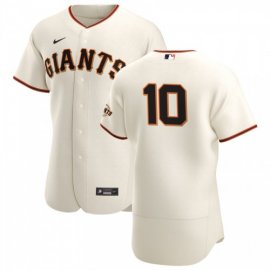 San Francisco Giants #10 Evan Longoria Mens Nike Cream Home 2020 Authentic Player MLB Jersey