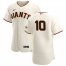 San Francisco Giants #10 Evan Longoria Mens Nike Cream Home 2020 Authentic Player MLB Jersey