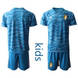 Belgium Blank Blue Goalkeeper Kid Soccer Country Jersey
