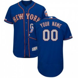 New York Mets Majestic Alternate Authentic Collection Flex Base Custom Jersey Royal
