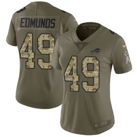 Nike Buffalo Bills #49 Tremaine Edmunds Olive/Camo Womens Stitched NFL Limited 2017 Salute to Service Jersey