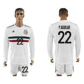 Mexico #22 P.Aguilar Away Long Sleeves Soccer Country Jersey