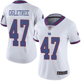 Nike New York Giants #47 Alec Ogletree White Womens Stitched NFL Limited Rush Jersey