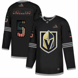 Vegas Golden Knights #5 Deryk Engelland Adidas Mens Black USA Flag Limited NHL Jersey?