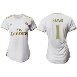 Womens Real Madrid #1 Navas Home Soccer Club Jersey
