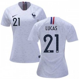 Womens France #21 Lucas Away Soccer Country Jersey
