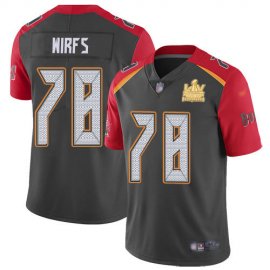 Nike Tampa Bay Buccaneers #78 Tristan Wirfs Gray Mens Super Bowl LV Champions Patch Stitched NFL Limited Inverted Legend Jersey